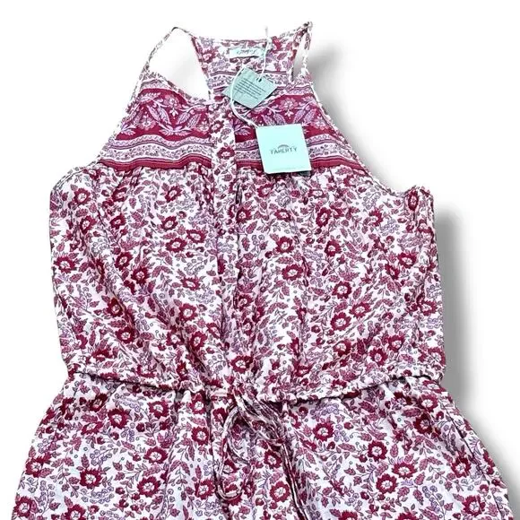 NWT Faherty Size XS Adella Floral Jumpsuit Organic Cotton